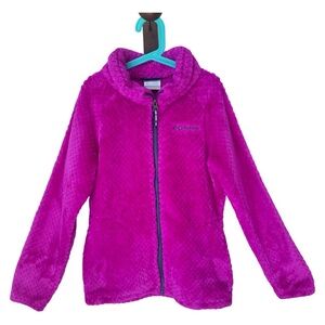COLUMBIA Fire Side Sherpa Full Zip Fleece Jacket Magenta Pink Warm Style 1896811